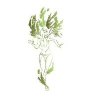 flat geometric design of dancing samba queen