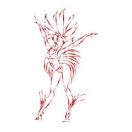 flat geometric design of dancing samba queen N2