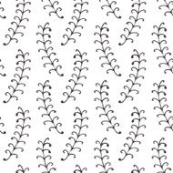 Hand drawn ink style floral seamless pattern Monochrome doodle background