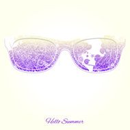 Hello summer sunglasses design vector illustration