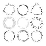 Set of Circle Scribble Frames