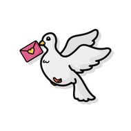 valentines bird doodle