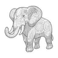 Elephant ornament ethnic vector illustration N5