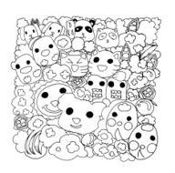 Hand drawn Aliens and Monsters cartoon doodle N19