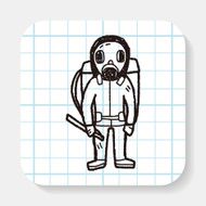 gas mask doodle