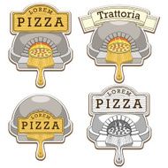 Trattoria pizza oven emblem design vector illustration N2