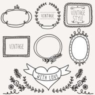 Vintage label design elements banners and ribbons