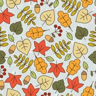 Autumn seamless pattern with leaves N2