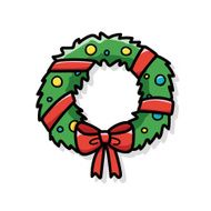Christmas wreath doodle N3