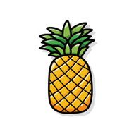 fruits pineapple doodle