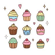 Hand drawn cupcakes