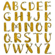 Hand drawn alphabet Sketch letters N3