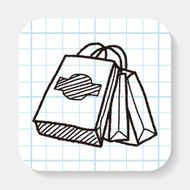 shopping bag doodle drawing