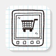 mobile shopping doodle