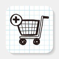 shopping cart doodle drawing N3
