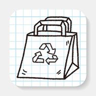 Environmental protection concept Recycled shopping bag doodle