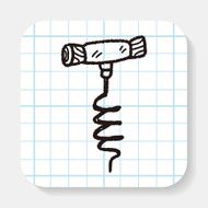 wine corkscrew doodle