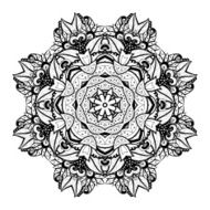 Vector Beautiful Deco Black Mandala N30