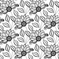 Vector Seamless Monochrome Floral Pattern N64