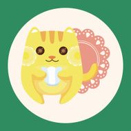 animal cat having afternoon tea theme elements
