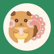 animal dog having afternoon tea theme elements