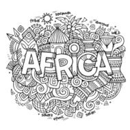 Africa ethnic hand lettering and doodles elements N2