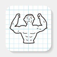 Strong muscle doodle