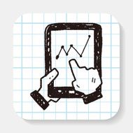 bussiness chart in cell phone doodle drawing N2
