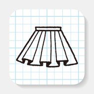 doodle pleated skirt