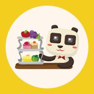 animal panda having afternoon tea theme elements