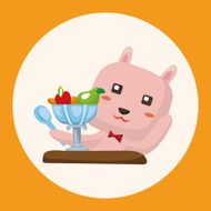 animal rabbit having afternoon tea theme elements N2