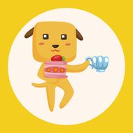 animal dog having afternoon tea theme elements N2