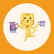 animal tiger having afternoon tea theme elements N2