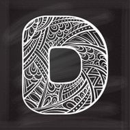 Zendoodle chalk style letter D