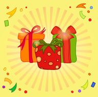Hand drawn illustration - Magic gift boxes N4