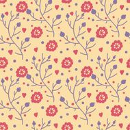 Cute seamless pattern with doodle flowers