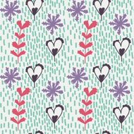 Cute seamless pattern with doodle flowers N2