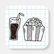 popcorn and drink doodle