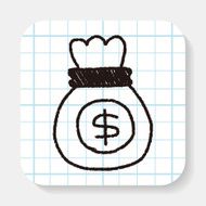 money bag doodle drawing N2