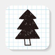 Christmas tree doodle drawing