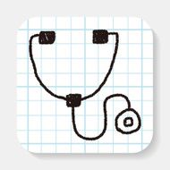 Stethoscope doodle drawing
