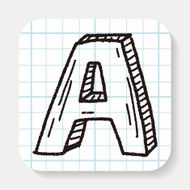 letter a doodle