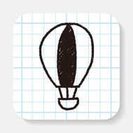 hot air balloon doodle drawing