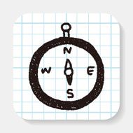Compass doodle drawing