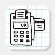 Credit card machine doodle drawing
