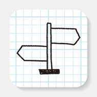 Signpost doodle drawing