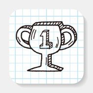 Trophy doodle drawing N2