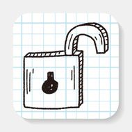 lock doodle drawing