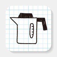 kitchenware hot water bottle doodle drawing