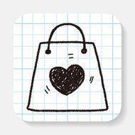 love shopping bag doodle